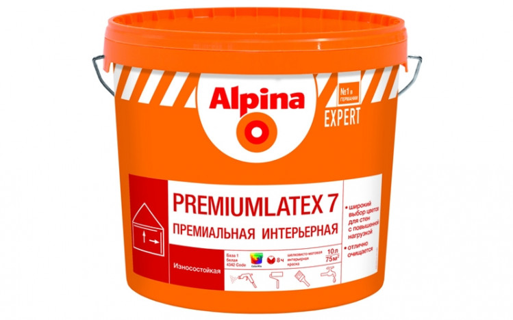 ALPINA EXPERT Premiumlatex 7 B3 шолковісто матова стійка латексна фарба 2,5л