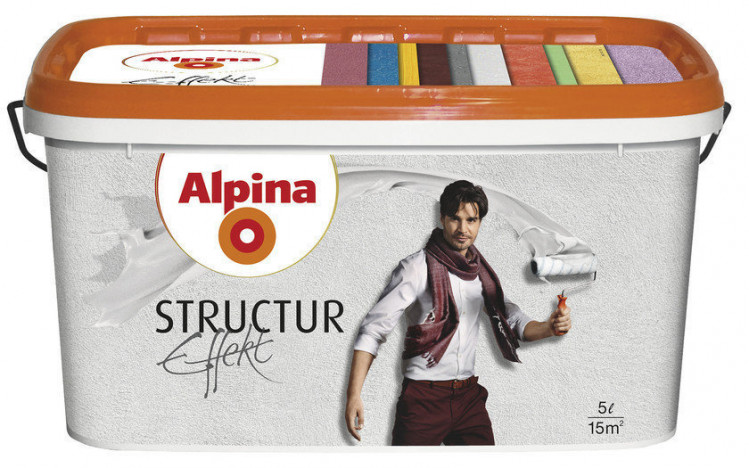 ALPINA Effekt Structur біла структурна фарба з кварцовим піском 5л
